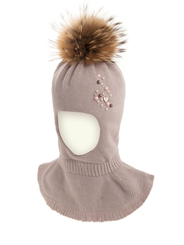 Шапка для девочки Хрусталь, Миалт какао, зима - Шапки-шлемы зима-осень