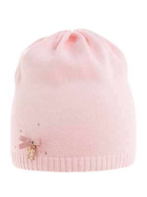 Шапка для девочки Мисс Кисс, Миалт бледно-розовый, весна-осень