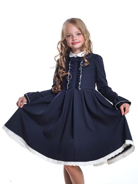 Платье для девочек Mini Maxi, модель 7658, цвет темно-синий - Платья / сарафаны для школы