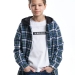Рубашка для мальчиков Mini Maxi, модель 7740, цвет синий/зеленый/клетка