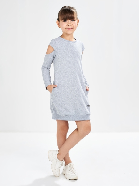 Платье для девочек Mini Maxi, модель 6004, цвет серый - Платья для девочек с длинным рукавом