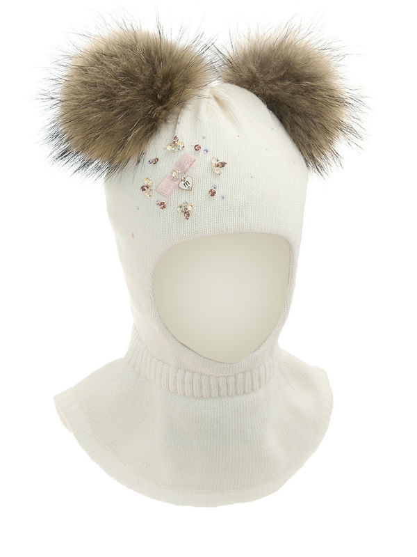Шлем для девочки Созерцание, Миалт белый - Шапки-шлемы зима-осень