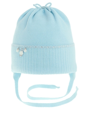 Шапка для девочки Люрекс, Миалт мятный, зима