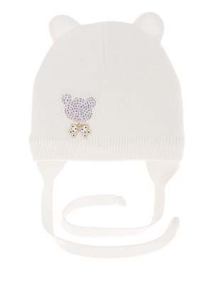 Шапка для девочки Рогалик, Миалт белый, весна-осень