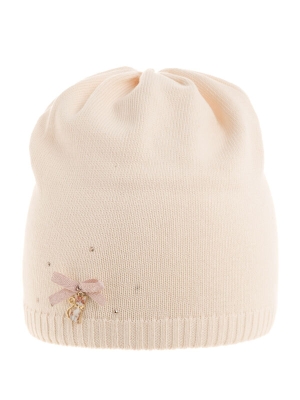 Шапка для девочки Мисс Кисс, Миалт бледно-коралловый, весна-осень