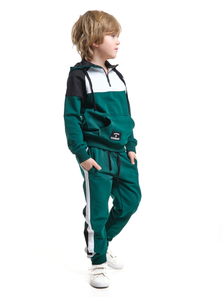 Комплект для мальчиков Mini Maxi, модель 753, цвет темно-зеленый/черный - Костюмы спортивные