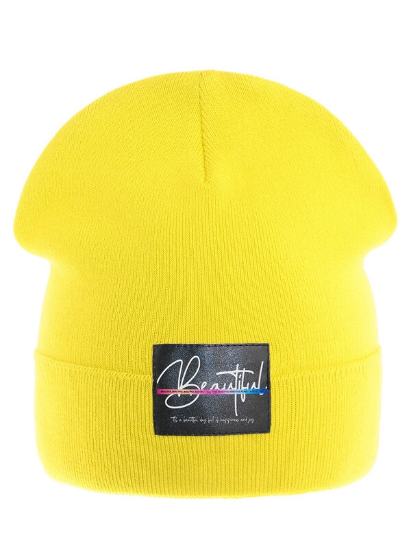 Шапка для девочки Шоколад, Миалт ярко-желтый, весна-осень - Для девочек весна-осень