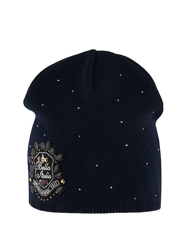 Шапка для девочки Итальянка, Миалт темно-синий, весна-осень - Для девочек весна-осень