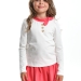Лонгслив для девочек Mini Maxi, модель 4175, цвет белый/коралловый