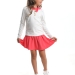 Лонгслив для девочек Mini Maxi, модель 4175, цвет белый/коралловый