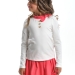 Лонгслив для девочек Mini Maxi, модель 4175, цвет белый/коралловый