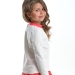 Лонгслив для девочек Mini Maxi, модель 4175, цвет белый/коралловый