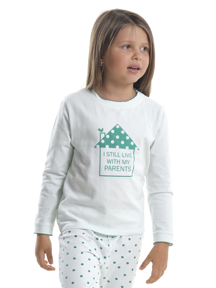 Футболка для девочек Mini Maxi, модель 1154, цвет белый - Лонгсливы