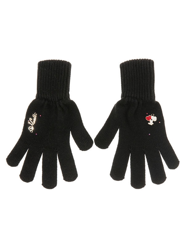 Перчатки для девочки Биология, Миалт черный, весна-осень - Перчатки