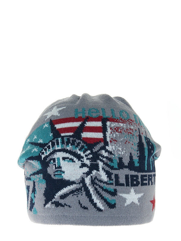Шапка для мальчика Liberty boy, Миалт серый/бирюзовый, весна-осень - Шапки весна-осень