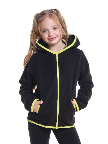 Куртка для девочек Mini Maxi, модель 7725, цвет черный/неон - Толстовки с воротом