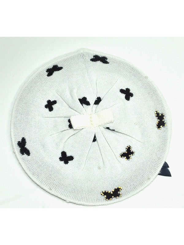 Берет для девочки Молли, Миалт белый, весна-осень - Береты для девочек