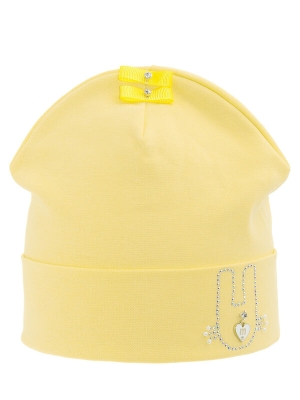 Шапка для девочки Лапуська, Миалт желтый, весна-осень-лето