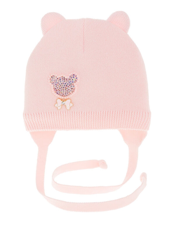 Шапка для девочки Рогалик, Миалт бледно-розовый, весна-осень - Для девочек весна-осень
