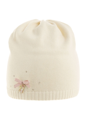 Шапка для девочки Мисс Кисс, Миалт молочный, весна-осень