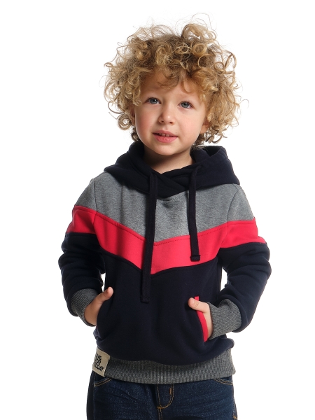 Худи для мальчиков Mini Maxi, модель 7837, цвет черный/красный - Худи, толстовки с капюшоном