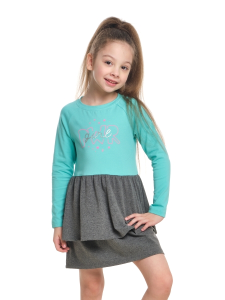 Платье для девочек Mini Maxi, модель 6038, цвет бирюзовый - Платья для девочек с длинным рукавом