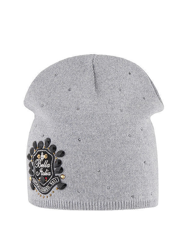 Шапка для девочки Итальянка, Миалт серый, весна-осень - Для девочек весна-осень