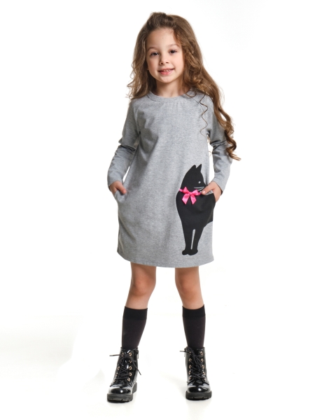 Платье для девочек Mini Maxi, модель 4311, цвет серый - Платья для девочек с длинным рукавом