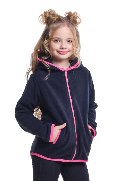 Куртка для девочек Mini Maxi, модель 7725, цвет темно-синий/малиновый - Толстовки с воротом
