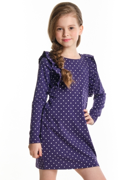 Платье для девочек Mini Maxi, модель 1421, цвет синий/мультиколор - Платья для девочек с длинным рукавом