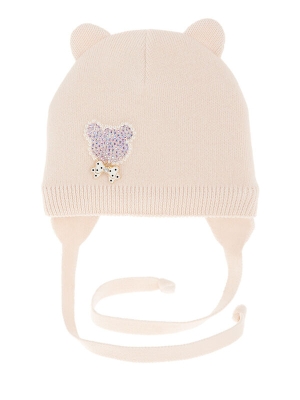 Шапка для девочки Рогалик, Миалт светло-бежевый, весна-осень