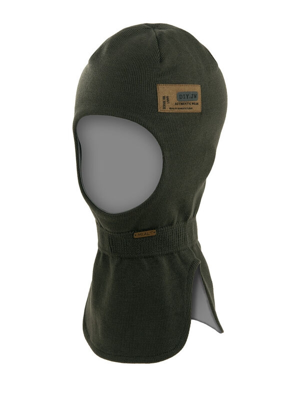 Шлем для мальчика Разведка, Миалт серый/хаки, весна-осень - Шлемы осень-весна