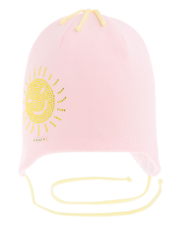 Шапка для девочки Блик, Миалт бледно-розовый, весна-осень - Шапочки на завязках