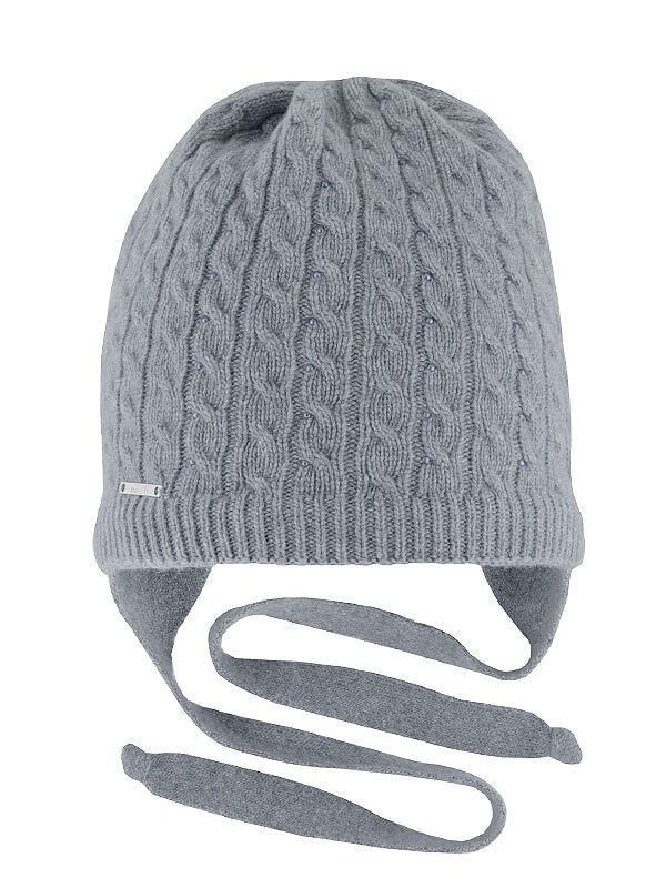 Шапка для девочки Рената-kids, Миалт серый, весна-осень - Шапочки на завязках