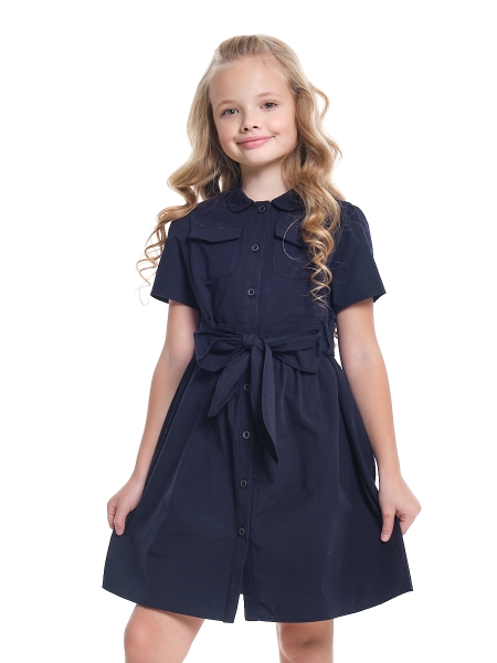 Платье для девочек Mini Maxi, модель 7650, цвет темно-синий - Платья для девочек с коротким рукавом