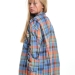 Рубашка для девочек Mini Maxi, модель 7998, цвет оранжевый/голубой/клетка