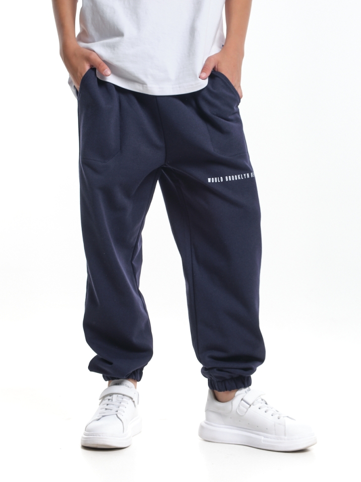 Джоггеры для мальчиков Mini Maxi, модель 7991, цвет синий - Брюки спортивные (джогеры)