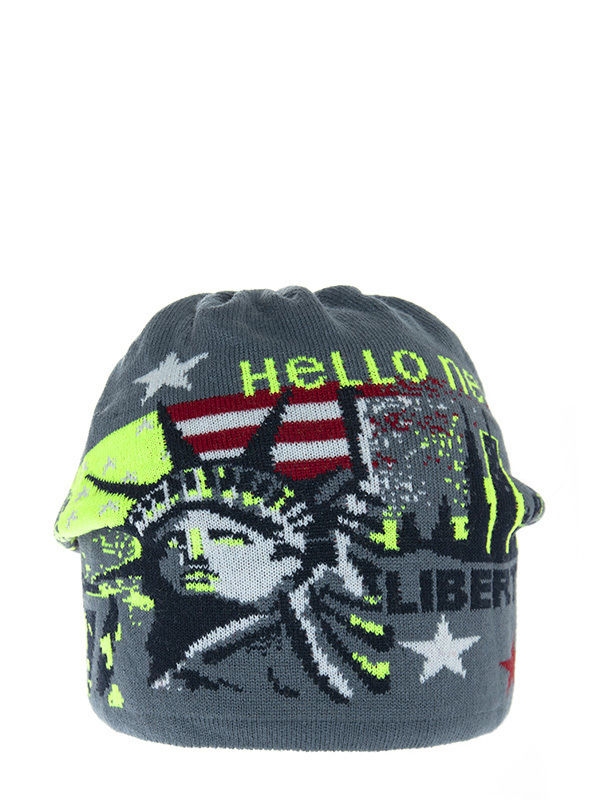 Шапка для мальчика Liberty boy, Миалт темно-серый/лимон/неон - Шапки весна-осень