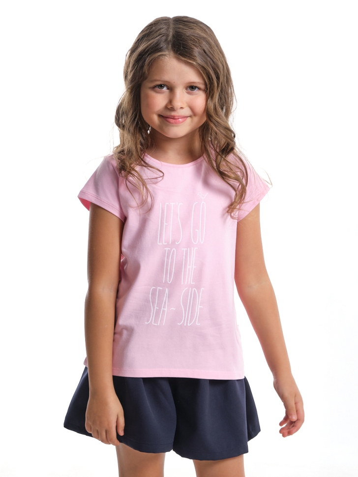 Футболка для девочек Mini Maxi, модель 0863, цвет розовый/белый - Футболки для девочек