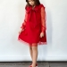 Платье для девочки нарядное БУШОН ST50, отделка фатин, цвет малиновый/красный