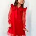 Платье для девочки нарядное БУШОН ST50, отделка фатин, цвет малиновый/красный