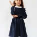 Платье для девочки школьное БУШОН SK42, цвет темно-синий