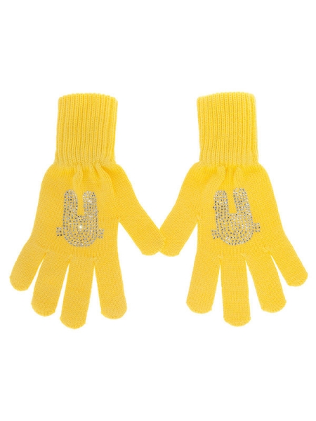 Перчатки для девочки Улыбашка, Миалт темно-желтый, весна-осень - Перчатки