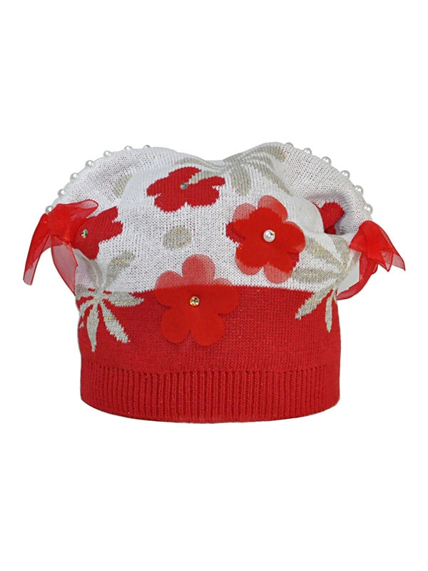 Шапка для девочки Выбражуля, Миалт красный/белый, лето - Береты для девочек