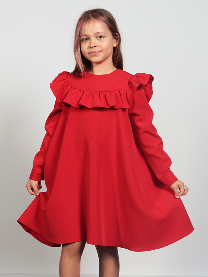 Платье для девочки нарядное БУШОН ST61, цвет красный - Платья коктельные / вечерние