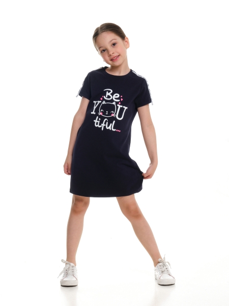 Платье для девочек Mini Maxi, модель 7498, цвет темно-синий - Платья для девочек с коротким рукавом