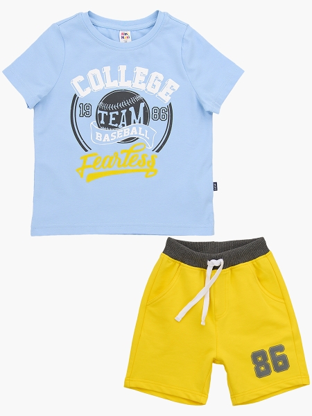 Комплект одежды для мальчиков Mini Maxi, модель 7558/7559, цвет голубой/желтый - Комплекты летние