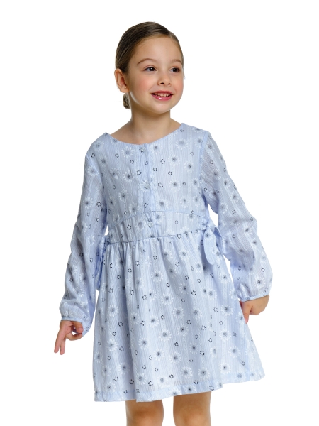 Платье для девочек Mini Maxi, модель 4945, цвет голубой/мультиколор - Платья для девочек с длинным рукавом