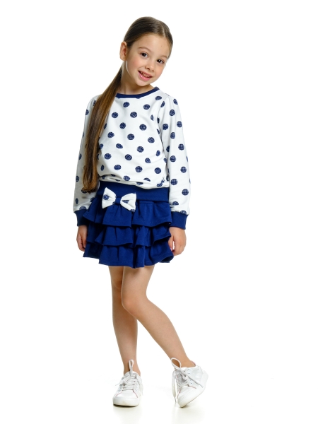 Комплект одежды для девочек Mini Maxi, модель 1362/1363, цвет белый/синий - Комплекты летние