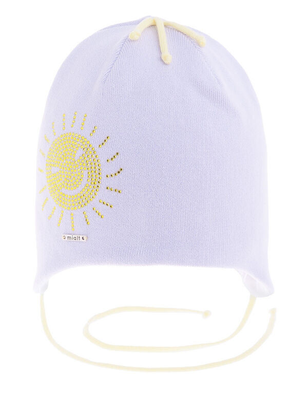 Шапка для девочки Блик, Миалт бледно-сиреневый, весна-осень - Шапочки на завязках